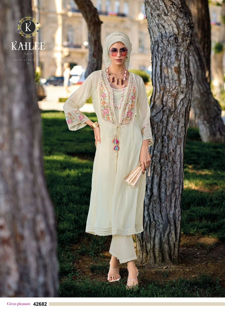 Kailee Fashion Floral Vol 2 Pure Viscouse Organa Silk Wholesale Fancy Readymade Salwar Suit Catalog — Wholesale Readymade Suit, Kailee Fashion wholesale from Surat — view 2